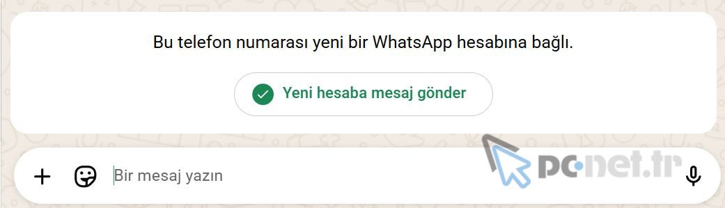 Bu telefon numarası yeni bir WhatsApp hesabına bağlı.